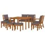 Garden dining set with cushions 9 pieces solid acacia wood by vidaXL, Garden sets - Ref: Foro24-3154981, Price: 729,96 €, Dis...