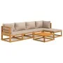 Set muebles de jardín 6 pzas madera maciza y cojines gris taupé by vidaXL, Garden sets - Ref: Foro24-3155250, Price: 598,48 €...