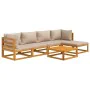 Gartenmöbel-Set, 6-teilig, Massivholz und graue Taupe-Kissen. von vidaXL, Gartensets - Ref: Foro24-3155250, Preis: 598,48 €, ...