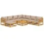Garden furniture set 9 pieces solid wood and taupe gray cushions by vidaXL, Garden sets - Ref: Foro24-3155265, Price: 1,00 €,...