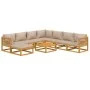 Garden furniture set 9 pieces solid wood and taupe gray cushions by vidaXL, Garden sets - Ref: Foro24-3155265, Price: 1,00 €,...