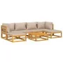 Garden furniture set 7 pieces solid wood and taupe gray cushions by vidaXL, Garden sets - Ref: Foro24-3155266, Price: 735,53 ...