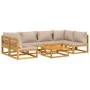 Gartenmöbel-Set 7-teilig aus Massivholz und taupegrauen Kissen von vidaXL, Gartensets - Ref: Foro24-3155267, Preis: 790,00 €,...