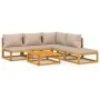 Gartenmöbel-Set 6-teilig aus massivem Holz und taupegrauen Kissen von vidaXL, Gartensets - Ref: Foro24-3155268, Preis: 618,58...