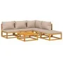 Gartenmöbel-Set 6-teilig aus massivem Holz und taupegrauen Kissen von vidaXL, Gartensets - Ref: Foro24-3155268, Preis: 618,58...