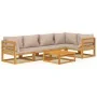 Gartenmöbel-Set 6-teilig aus Massivholz und taupegrauen Kissen von vidaXL, Gartensets - Ref: Foro24-3155270, Preis: 691,48 €,...