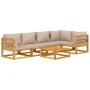 Gartenmöbel-Set 6-teilig aus Massivholz und taupegrauen Kissen von vidaXL, Gartensets - Ref: Foro24-3155270, Preis: 691,48 €,...