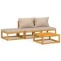 Set muebles de jardín 4 pzas madera maciza y cojines gris taupé de vidaXL, Conjuntos de jardín - Ref: Foro24-3155272, Precio:...