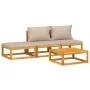 Set muebles de jardín 4 pzas madera maciza y cojines gris taupé de vidaXL, Conjuntos de jardín - Ref: Foro24-3155272, Precio:...