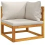 Gartenmöbel-Set 4-teilig aus Massivholz und hellgrauen Kissen von vidaXL, Gartensets - Ref: Foro24-3155284, Preis: 471,96 €, ...