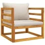 Gartenmöbel-Set 5-teilig aus Massivholz und hellgrauen Kissen von vidaXL, Gartensets - Ref: Foro24-3155285, Preis: 617,73 €, ...