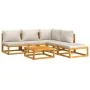 Gartenmöbel-Set 6-teilig aus Massivholz und hellgrauen Kissen von vidaXL, Gartensets - Ref: Foro24-3155299, Preis: 602,57 €, ...