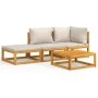 Garden furniture set 4 pieces solid wood and light gray cushions by vidaXL, Garden sets - Ref: Foro24-3155304, Price: 401,59 ...