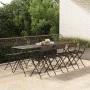 Folding cafeteria chairs 8 units steel and brown synthetic rattan by vidaXL, Garden chairs - Ref: Foro24-3152117, Price: 326,...