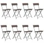 Folding cafeteria chairs 8 units steel and brown synthetic rattan by vidaXL, Garden chairs - Ref: Foro24-3152117, Price: 326,...