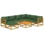 Gartenmöbel-Set 8-teilig aus Massivholz mit grünen Kissen von vidaXL, Gartensets - Ref: Foro24-3155322, Preis: 848,90 €, Raba...