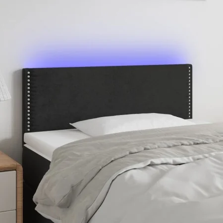 Black velvet headboard with LED 90x5x78/88 cm by vidaXL, Headboards and footboards - Ref: Foro24-3121510, Price: 38,93 €, Dis...