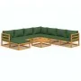 Garden furniture set 9 pieces solid wood and green cushions by vidaXL, Garden sets - Ref: Foro24-3155327, Price: 955,42 €, Di...