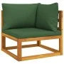 Gartenmöbel-Set 7-teilig aus Massivholz und grünen Kissen von vidaXL, Gartensets - Ref: Foro24-3155329, Preis: 787,60 €, Raba...
