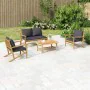 4-teiliges Gartenmöbel-Set aus Bambus mit dunkelgrauen Kissen von vidaXL, Gartensets - Ref: Foro24-3156470, Preis: 478,11 €, ...