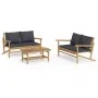 3-piece bamboo garden furniture set with dark gray cushions by vidaXL, Garden sets - Ref: Foro24-3156472, Price: 353,61 €, Di...
