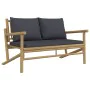 5-teiliges Gartenmöbel-Set aus Bambus mit dunkelgrauen Kissen von vidaXL, Gartensets - Ref: Foro24-3156474, Preis: 579,66 €, ...