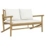 5-piece garden furniture set made of bamboo with cream white cushions by vidaXL, Garden sets - Ref: Foro24-3156475, Price: 65...