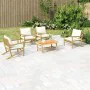 5-piece garden furniture set made of bamboo with cream white cushions by vidaXL, Garden sets - Ref: Foro24-3156477, Price: 55...