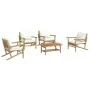 5-piece garden furniture set made of bamboo with cream white cushions by vidaXL, Garden sets - Ref: Foro24-3156477, Price: 55...