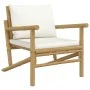5-piece garden furniture set made of bamboo with cream white cushions by vidaXL, Garden sets - Ref: Foro24-3156477, Price: 55...