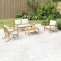 Gartenmöbel-Set 4-teilig aus Bambus und cremeweißen Kissen von vidaXL, Gartensets - Ref: Foro24-3156471, Preis: 481,51 €, Rab...