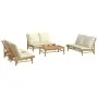 5-piece bamboo garden furniture set with cream white cushions by vidaXL, Garden sets - Ref: Foro24-3156485, Price: 826,44 €, ...