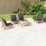 5-piece bamboo garden furniture set with dark gray cushions by vidaXL, Garden sets - Ref: Foro24-3156486, Price: 481,14 €, Di...