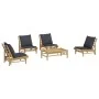 5-teiliges Gartenmöbel-Set aus Bambus mit dunkelgrauen Kissen von vidaXL, Gartensets - Ref: Foro24-3156486, Preis: 482,26 €, ...
