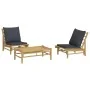 3-teiliges Gartenmöbel-Set aus Bambus mit dunkelgrauen Kissen von vidaXL, Gartensets - Ref: Foro24-3156488, Preis: 283,06 €, ...