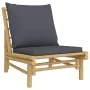 3-teiliges Gartenmöbel-Set aus Bambus mit dunkelgrauen Kissen von vidaXL, Gartensets - Ref: Foro24-3156488, Preis: 283,06 €, ...