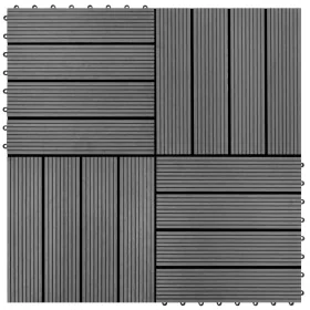 WPC-Fliesen 30x30 cm 11 Einheiten 1 m² grau von vidaXL, Böden und Teppiche - Ref: Foro24-40826, Preis: 57,05 €, Rabatt: %