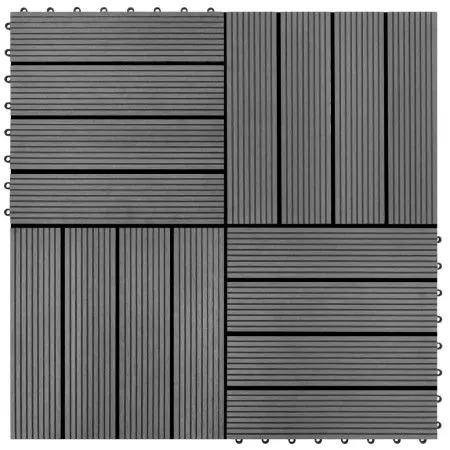 WPC tiles 30x30 cm 11 units 1 m² gray by vidaXL, Floors and carpets - Ref: Foro24-40826, Price: 57,05 €, Discount: %