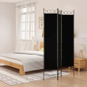 Trennwand mit 3 schwarzen Stoffbahnen 120x200 cm von vidaXL, Raumteiler - Ref: Foro24-350149, Preis: 36,59 €, Rabatt: %