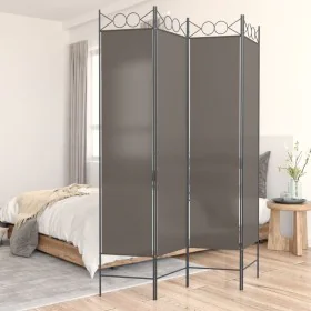 Divider screen with 4 anthracite gray fabric panels 160x200 cm by vidaXL, Room dividers - Ref: Foro24-350152, Price: 43,11 €,...