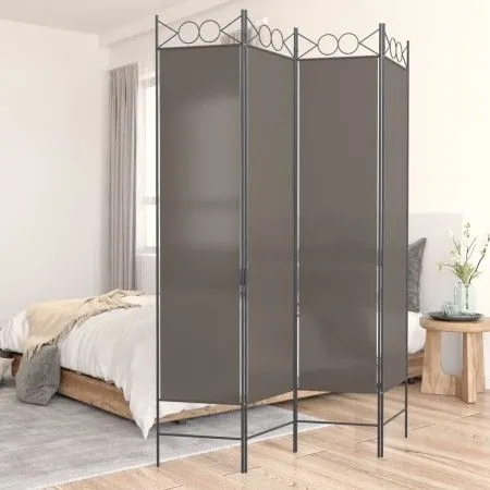 Divider screen with 4 anthracite gray fabric panels 160x200 cm by vidaXL, Room dividers - Ref: Foro24-350152, Price: 43,11 €,...