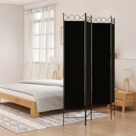4-panel black fabric room divider screen 160x200 cm by vidaXL, Room dividers - Ref: Foro24-350153, Price: 43,11 €, Discount: %