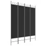 4-Panel schwarzer Stoff Raumteiler 160x200 cm von vidaXL, Raumteiler - Ref: Foro24-350153, Preis: 43,11 €, Rabatt: %