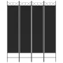 4-Panel schwarzer Stoff Raumteiler 160x200 cm von vidaXL, Raumteiler - Ref: Foro24-350153, Preis: 43,11 €, Rabatt: %