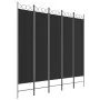 Falttrennwand mit 5 schwarzen Stoffpaneelen 200x200 cm. von vidaXL, Raumteiler - Ref: Foro24-350157, Preis: 53,54 €, Rabatt: %