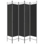 Biombo divisor de 5 paneles de tela negro 200x200 cm de vidaXL, Divisores de ambientes - Ref: Foro24-350157, Precio: 53,54 €,...