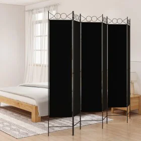Divider screen with 6 black fabric panels 240x200 cm by vidaXL, Room dividers - Ref: Foro24-350161, Price: 61,94 €, Discount: %