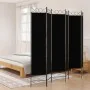Trennwand mit 6 schwarzen Stoffbahnen 240x200 cm von vidaXL, Raumteiler - Ref: Foro24-350161, Preis: 61,94 €, Rabatt: %