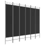 Trennwand mit 6 schwarzen Stoffbahnen 240x200 cm von vidaXL, Raumteiler - Ref: Foro24-350161, Preis: 61,94 €, Rabatt: %