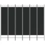 Trennwand mit 6 schwarzen Stoffbahnen 240x200 cm von vidaXL, Raumteiler - Ref: Foro24-350161, Preis: 61,94 €, Rabatt: %